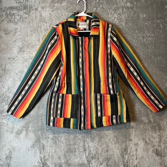 Outback Trading Company Sz‎ L Maddox Southwest Serape Cotton Zip Snap Jacket - Picture 1 of 9